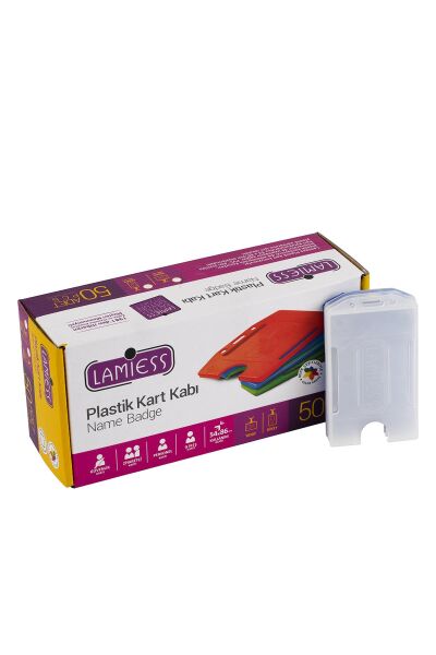 Lamiess  Lms 217 Dikey Plastik Kart Kabı Şeffaf 50'Li