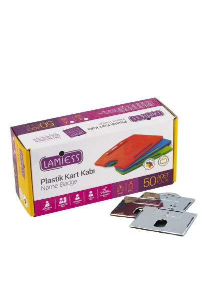 Lamiess  Lms 214 Yatay Plastik Kart Kabı Krom 50'Li